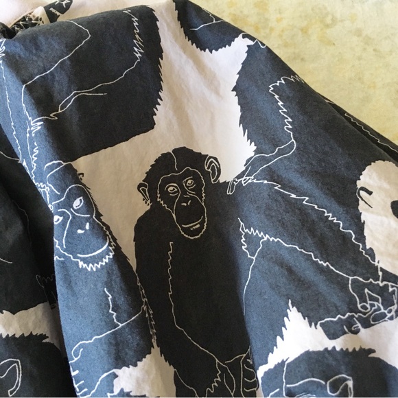 Cos Girls Size 2-4 Chimpanzee Monkey Print Bubble Mini Skirt Pink Gray - Picture 2 of 6